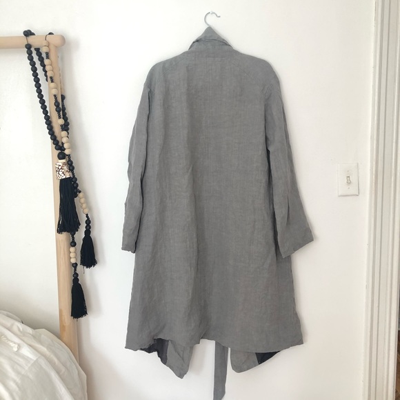 Annette Görtz oversized gray linen trench jacket - Picture 2 of 8